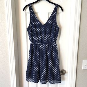 Navy and White Polkadot Dress